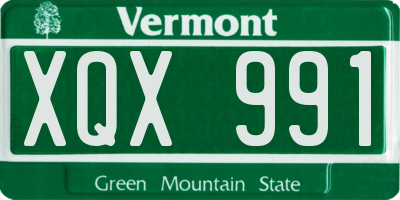 VT license plate XQX991