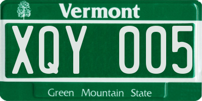 VT license plate XQY005