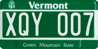 VT license plate XQY007
