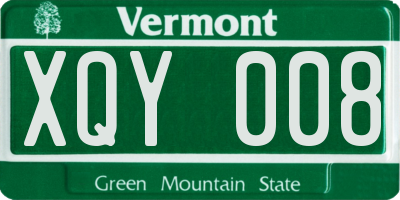 VT license plate XQY008