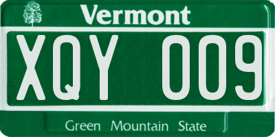 VT license plate XQY009