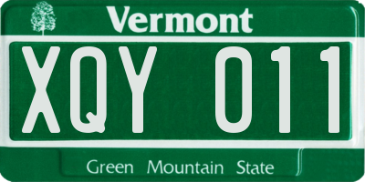 VT license plate XQY011
