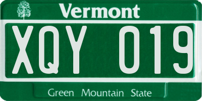 VT license plate XQY019