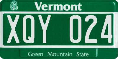 VT license plate XQY024