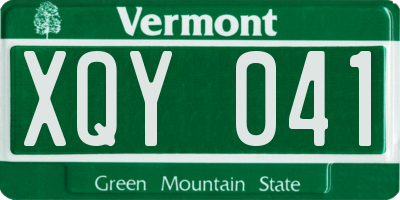 VT license plate XQY041