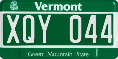 VT license plate XQY044