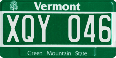 VT license plate XQY046
