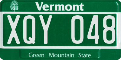 VT license plate XQY048