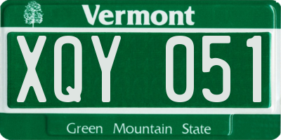 VT license plate XQY051