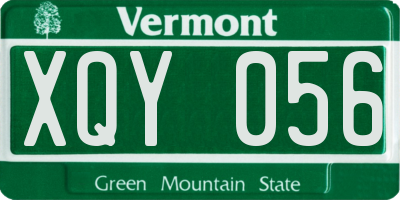 VT license plate XQY056