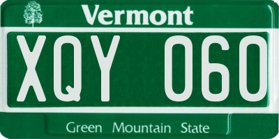 VT license plate XQY060