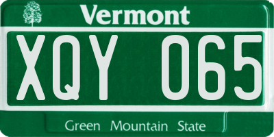 VT license plate XQY065