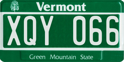VT license plate XQY066