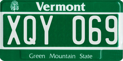 VT license plate XQY069