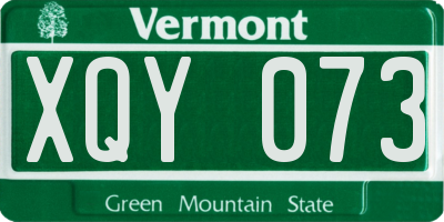 VT license plate XQY073