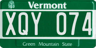 VT license plate XQY074