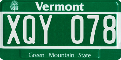 VT license plate XQY078