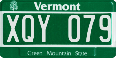 VT license plate XQY079
