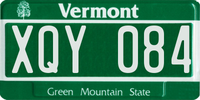 VT license plate XQY084