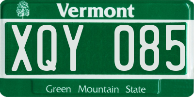 VT license plate XQY085