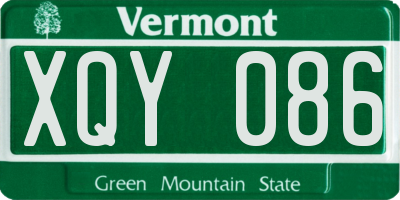 VT license plate XQY086