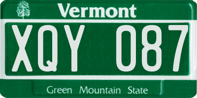 VT license plate XQY087