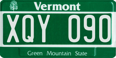 VT license plate XQY090