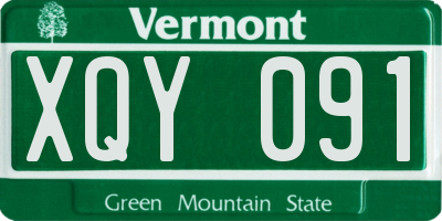VT license plate XQY091