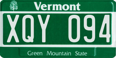 VT license plate XQY094