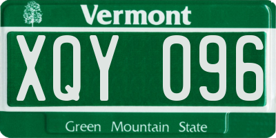 VT license plate XQY096