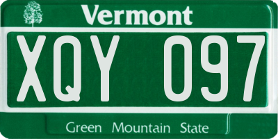 VT license plate XQY097