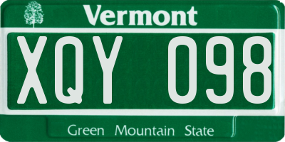 VT license plate XQY098