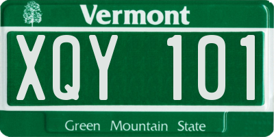 VT license plate XQY101