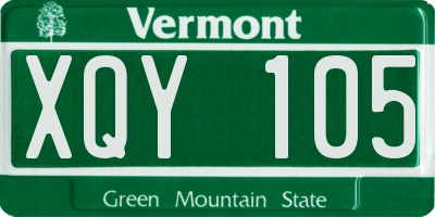 VT license plate XQY105