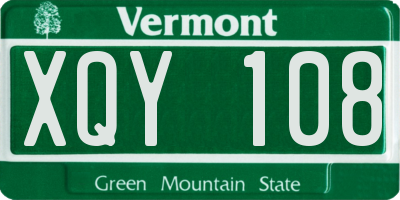 VT license plate XQY108