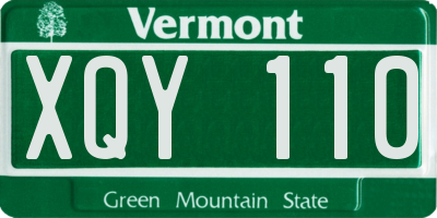 VT license plate XQY110