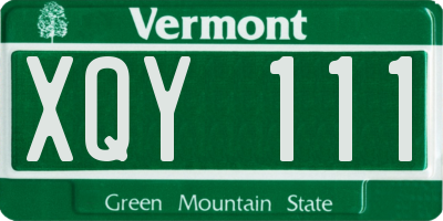 VT license plate XQY111