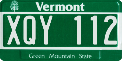 VT license plate XQY112