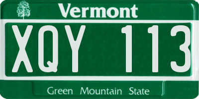 VT license plate XQY113