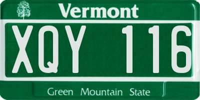 VT license plate XQY116