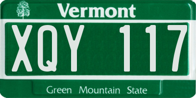 VT license plate XQY117