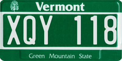 VT license plate XQY118