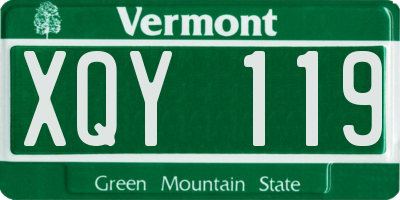 VT license plate XQY119