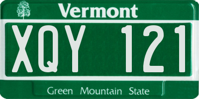 VT license plate XQY121