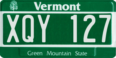 VT license plate XQY127