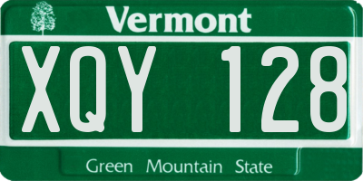 VT license plate XQY128