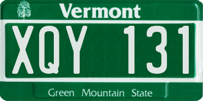 VT license plate XQY131