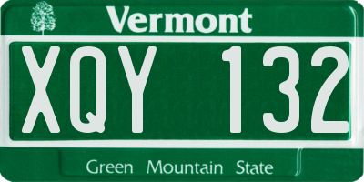 VT license plate XQY132