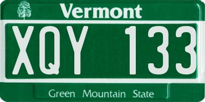 VT license plate XQY133