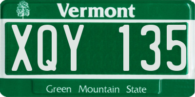 VT license plate XQY135